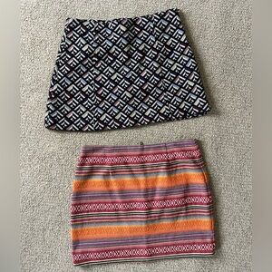 South Moon Under Orange Pink Striped Mini Skirt